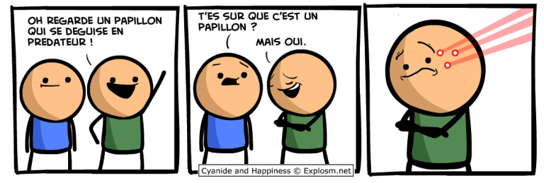 prédateur papillon cyanide