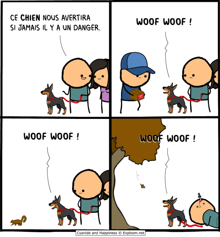 chien gueuler cyanide